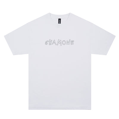 Shamone Outline T-Shirt: White | Shamone | Streetwear Clothing Melbourne